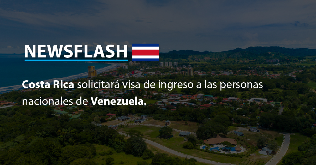 Costa Rica solicitará visa de ingreso a las personas nacionales de Venezuela