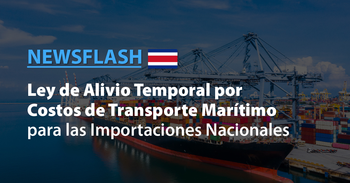 Ley de Alivio Temporal por Costos de Transporte Marítimo para las Importaciones Nacionales, con el Fin de Mitigar la Crisis de los Contenedores