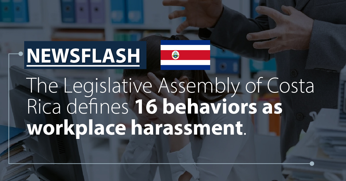 Deputies of the Legislative Assembly define 16 behaviors as workplace harassment.