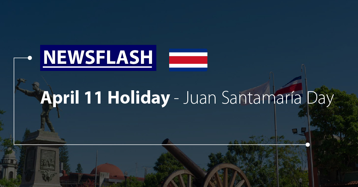 April 11 Holiday Juan Santamaría Day - 2023