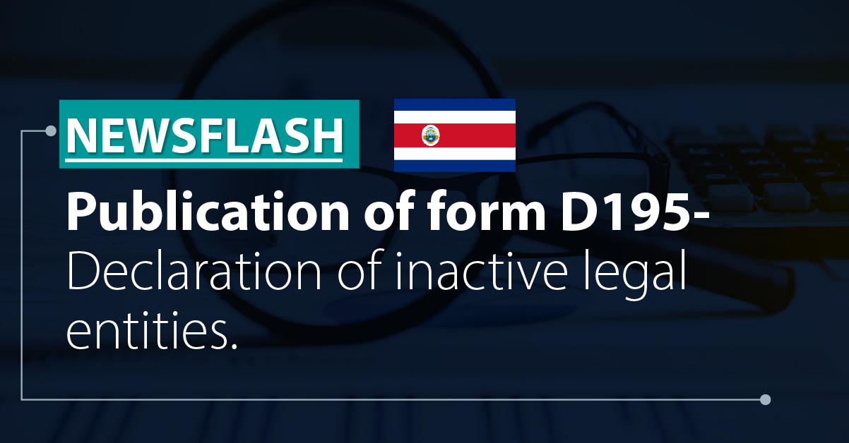 Publication of form D195-Declaration of inactive legal entities