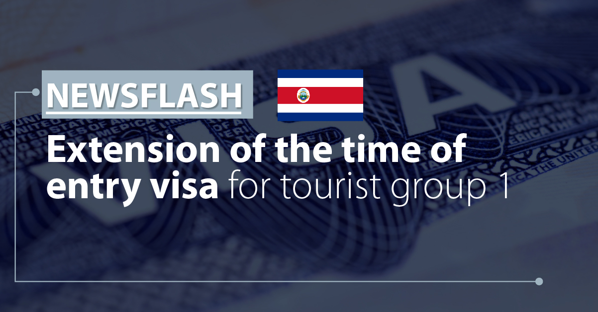 Extension of the time of entry visa for tourist group 1