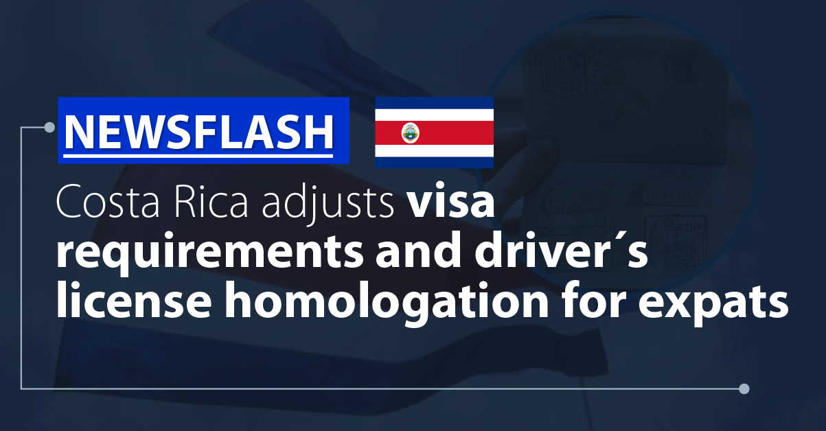 Costa Rica adjusts visa requirements and driver´s license homologation for expats
